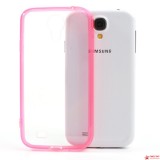 Полимерный TPU Чехол Transparent Vs Black Для Samsung I9500 Galaxy S 4 (Розовый)