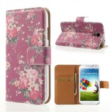 Чехол Книжка Amazing Цветы Для Samsung Galaxy I9500 Galaxy S 4 (Розовый)