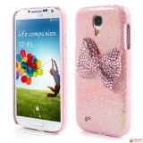 Пластиковая Накладка Бантик Для Samsung I9500 Galaxy S 4 (светло-розовый)