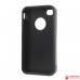Полимерная кожаная накладка Stylish для Iphone 4/4s (черный)