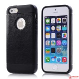 Полимерная кожаная накладка Stylish для Iphone 5/5s (черный)
